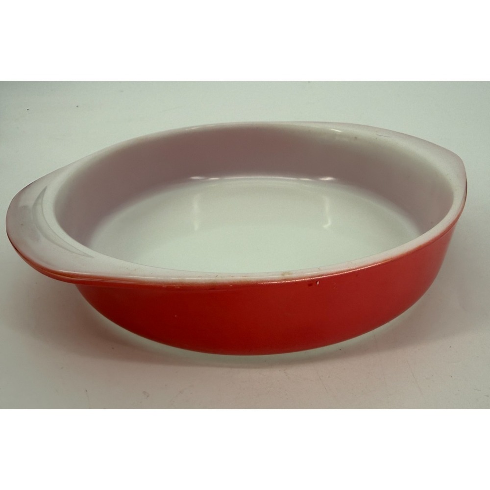 Vintage Pyrex Pink Milk Glass Baking Dish Round Casserole Atomic MCM Ovenware